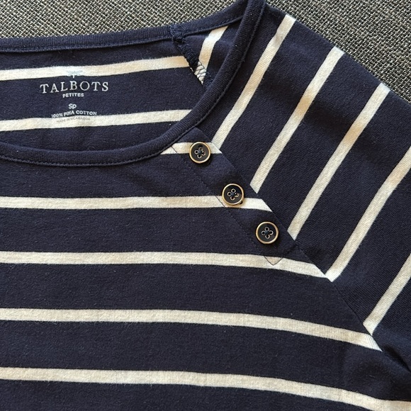 Talbots PIMA COTTON MARINER STRIPE Size SP - Picture 2 of 4